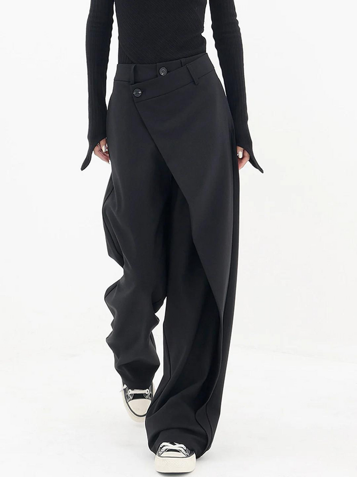 Women's Asymmetric Wide-Leg Tailored Trousers