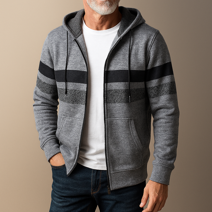 Men’s Marl Fleece Zip-Through Hoodie