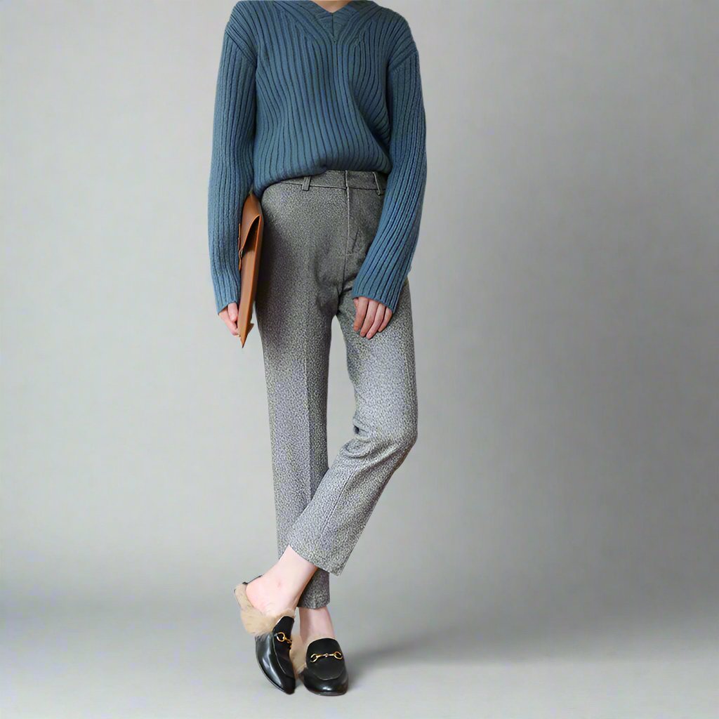 Women’s Herringbone Wool Tailored Pants