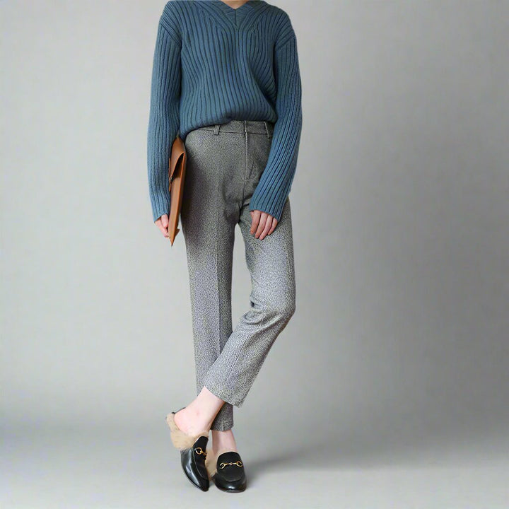 Women’s Herringbone Wool Tailored Pants