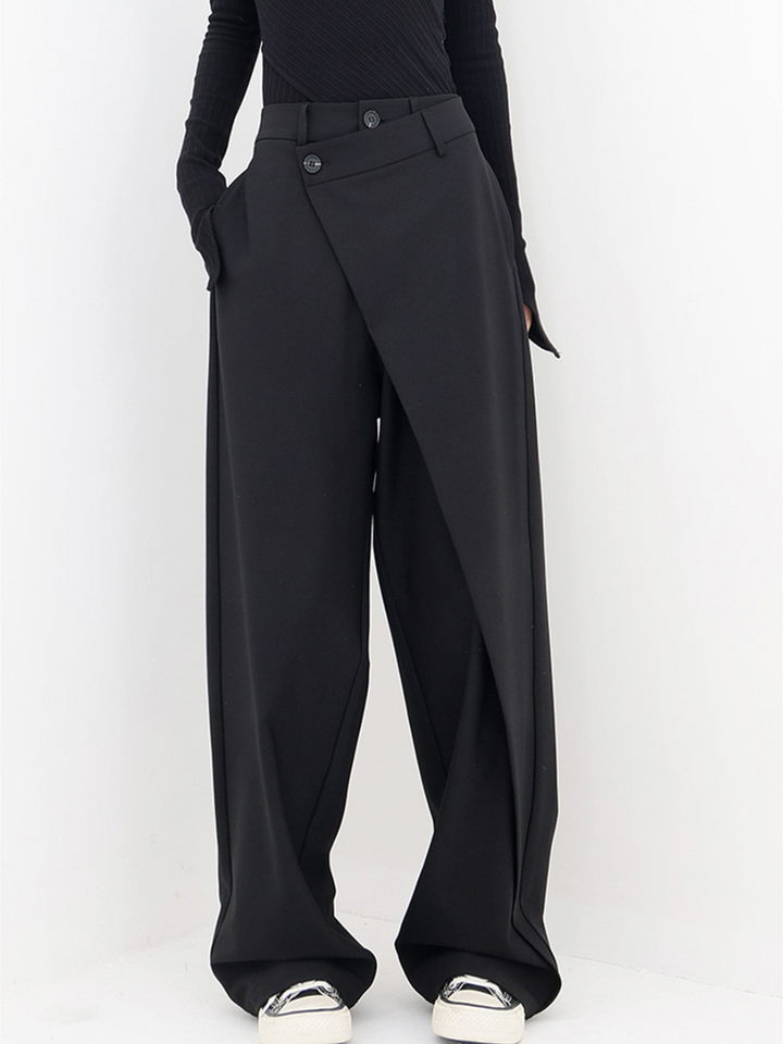Women's Asymmetric Wide-Leg Tailored Trousers