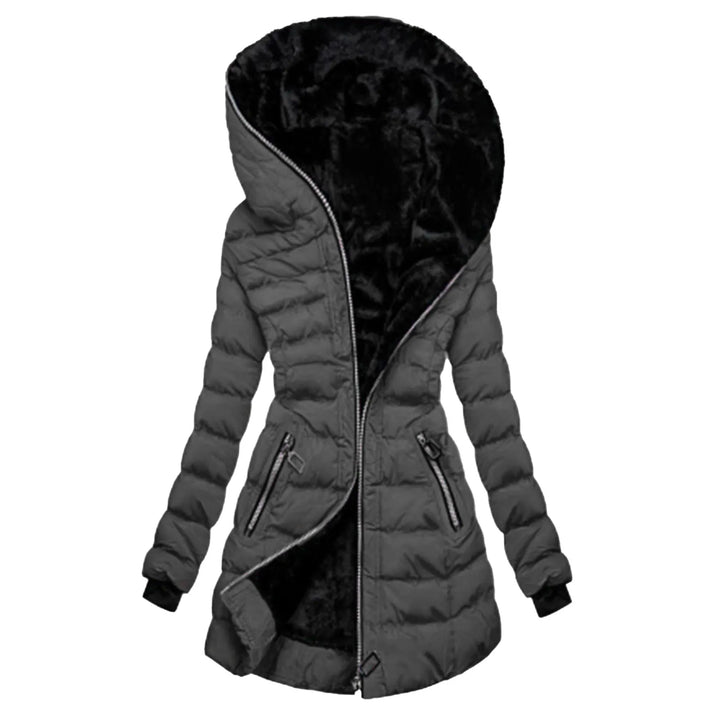 Women's Quilted Puffer Coat with Faux Fur Lining & Oversized Hood