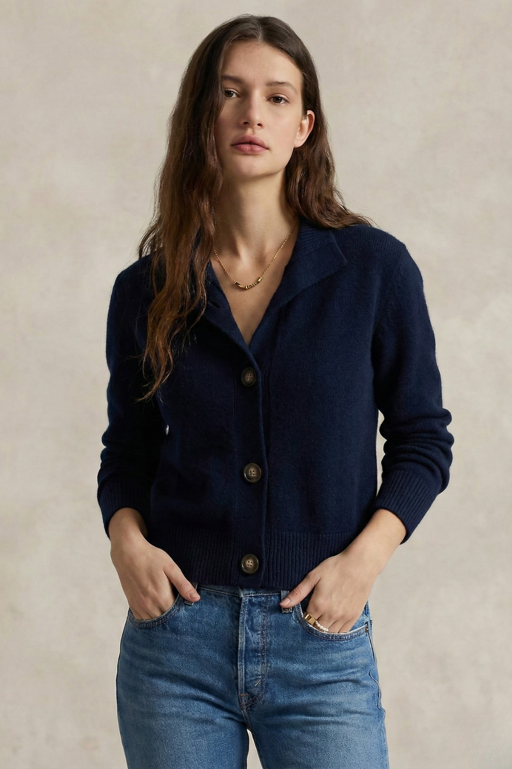 Women’s Button-Front Wool Cardigan