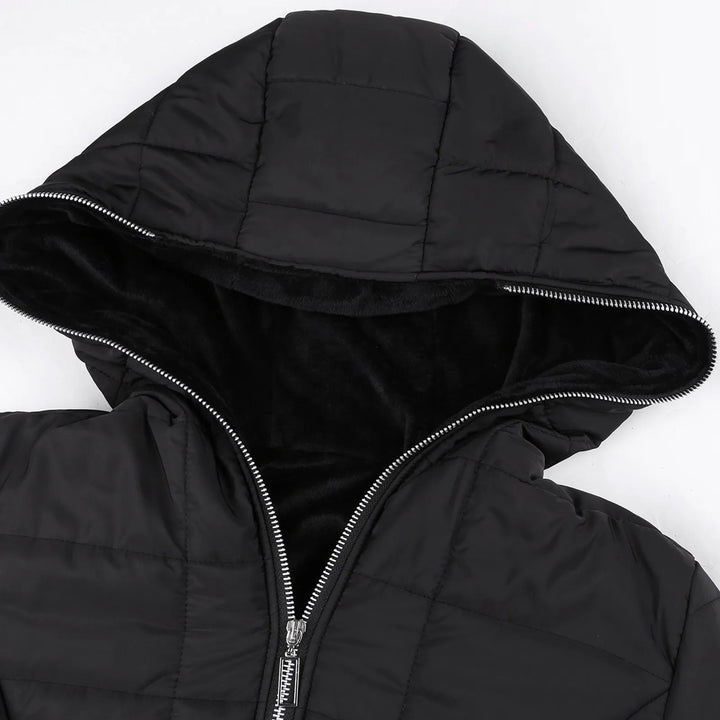 Women's Quilted Puffer Coat with Faux Fur Lining & Oversized Hood