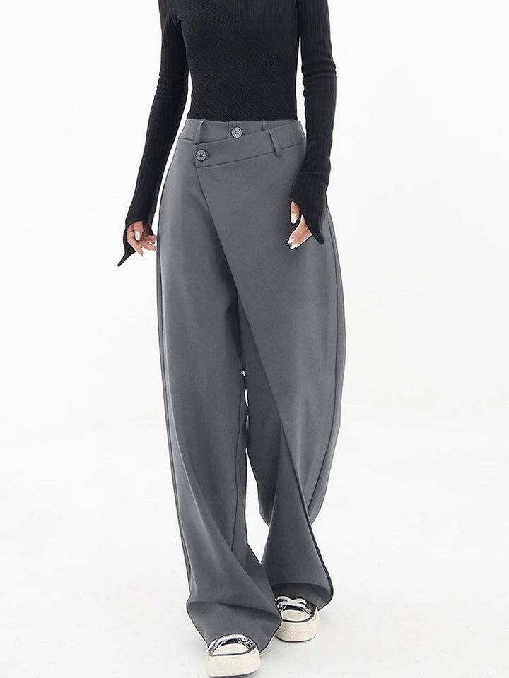 Women's Asymmetric Wide-Leg Tailored Trousers