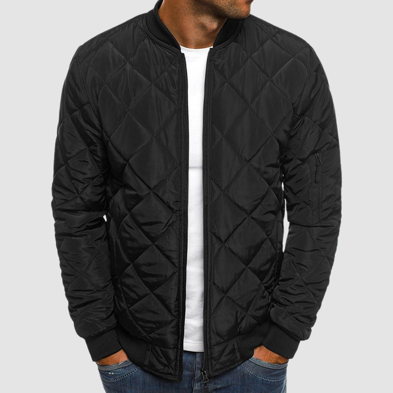 Men’s Diamond Quilted Padded Bomber Jacket