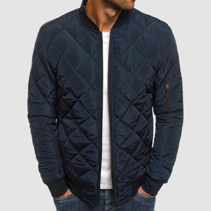 Men’s Diamond Quilted Padded Bomber Jacket