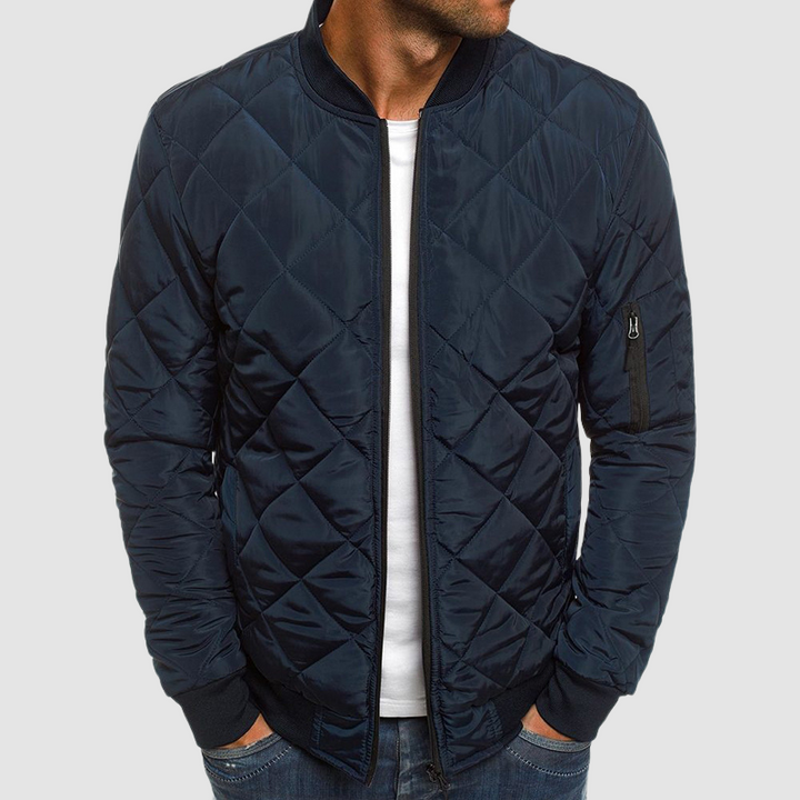 Men’s Diamond Quilted Padded Bomber Jacket