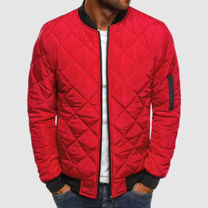 Men’s Diamond Quilted Padded Bomber Jacket
