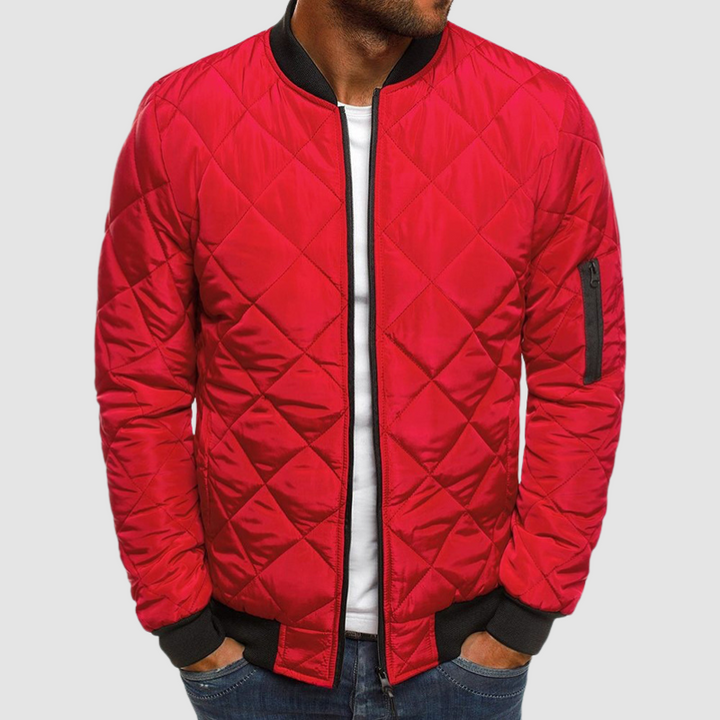 Men’s Diamond Quilted Padded Bomber Jacket