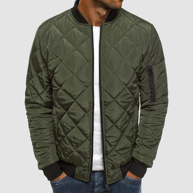 Men’s Diamond Quilted Padded Bomber Jacket