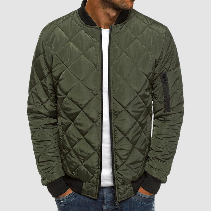 Men’s Diamond Quilted Padded Bomber Jacket