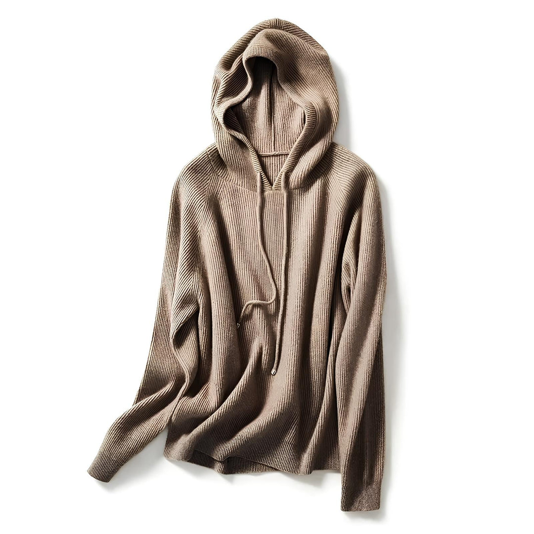 Women’s Ribbed Knit Hooded Jumper