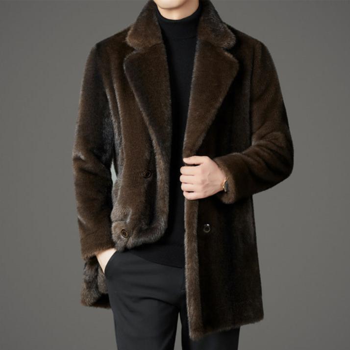 Men’s Double Breasted Fur Winter Coat