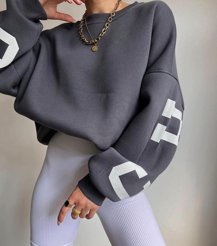 Women’s Oversized Graphic Print Crewneck Jumper