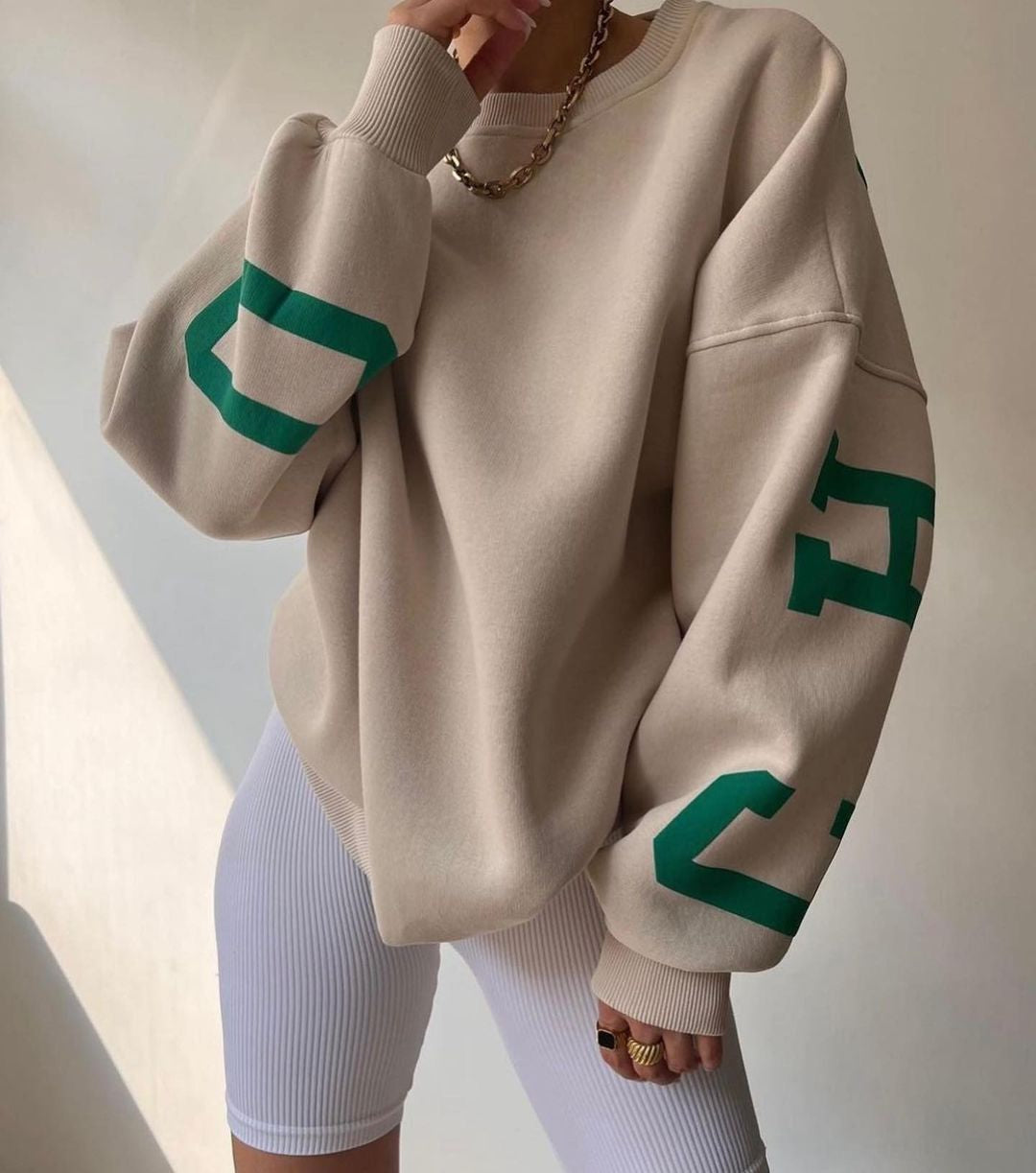 Women’s Oversized Graphic Print Crewneck Jumper
