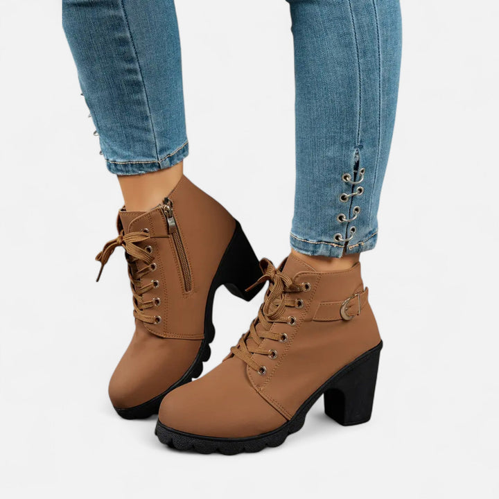 Women’s Block Heel Lace-Up Ankle Boots