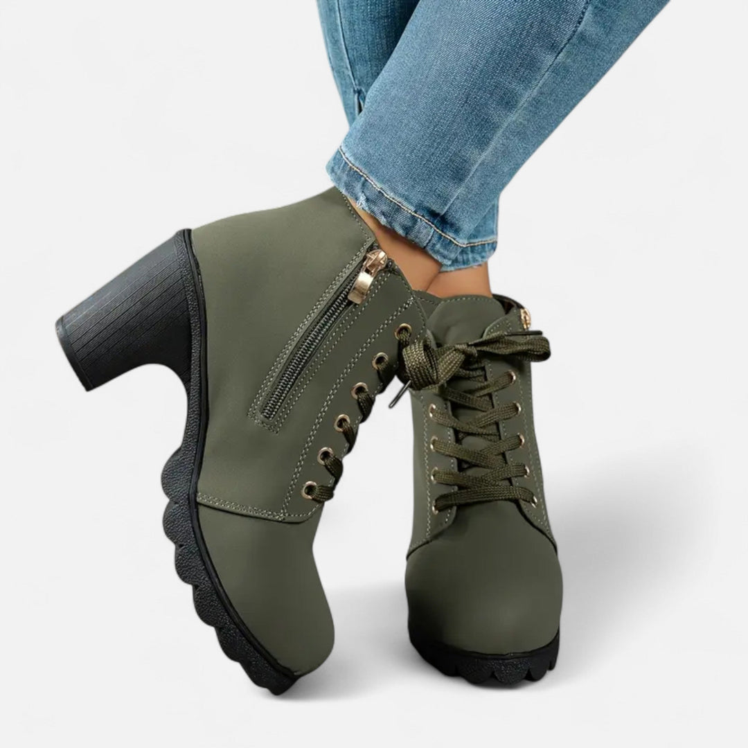 Women’s Block Heel Lace-Up Ankle Boots
