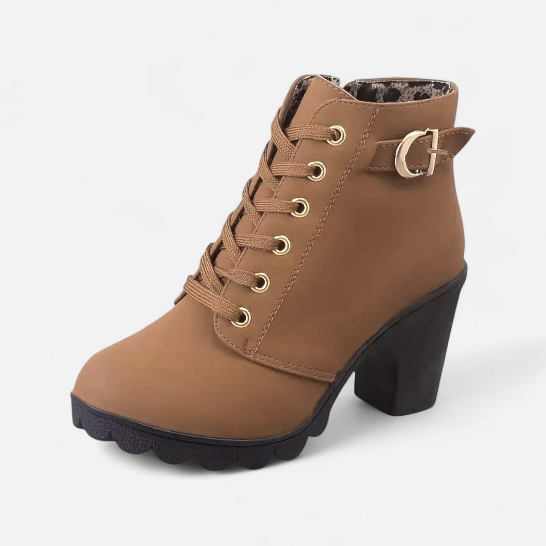 Women’s Block Heel Lace-Up Ankle Boots