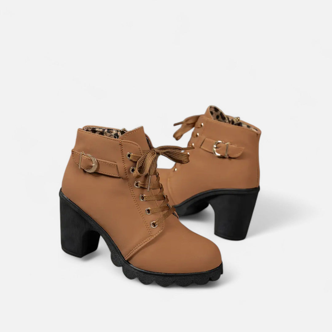 Women’s Block Heel Lace-Up Ankle Boots