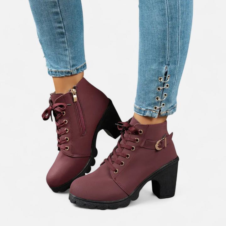 Women’s Block Heel Lace-Up Ankle Boots