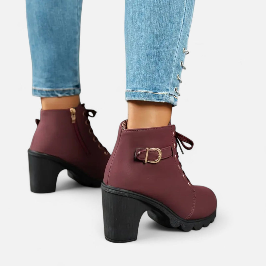 Women’s Block Heel Lace-Up Ankle Boots