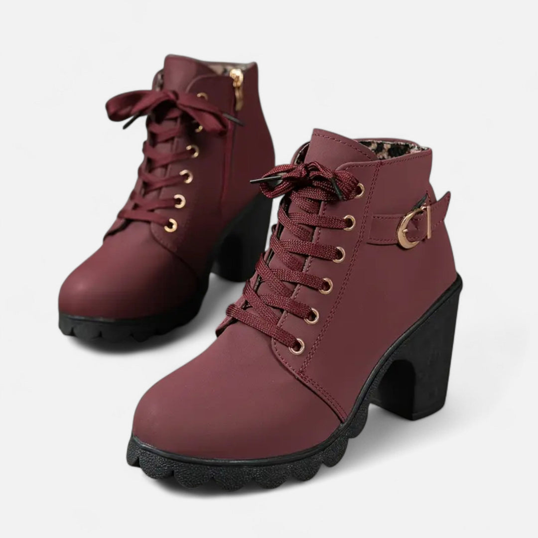 Women’s Block Heel Lace-Up Ankle Boots