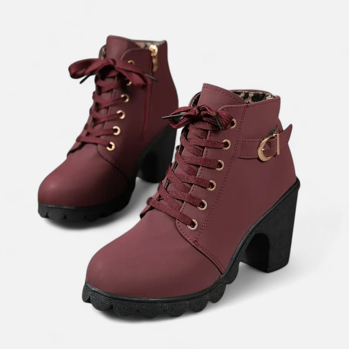 Women’s Block Heel Lace-Up Ankle Boots