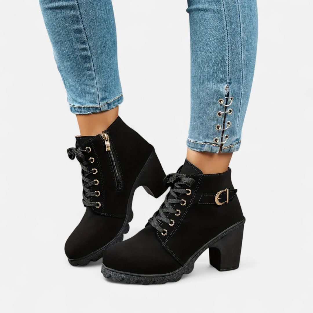 Women’s Block Heel Lace-Up Ankle Boots