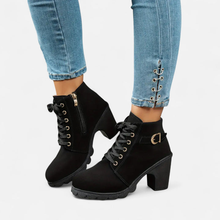 Women’s Block Heel Lace-Up Ankle Boots