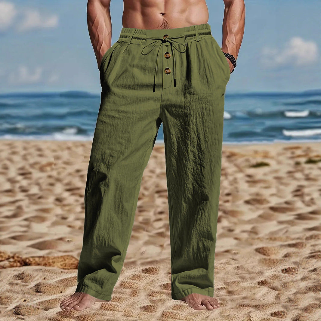 Breathable Linen-Blend Beach Pants with Relaxed Fit | Ethan