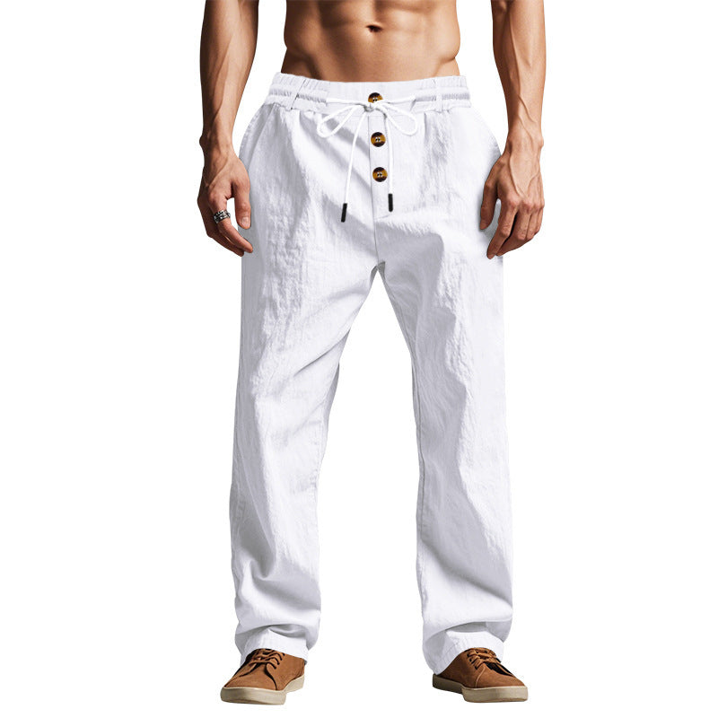 Breathable Linen-Blend Beach Pants with Relaxed Fit | Ethan