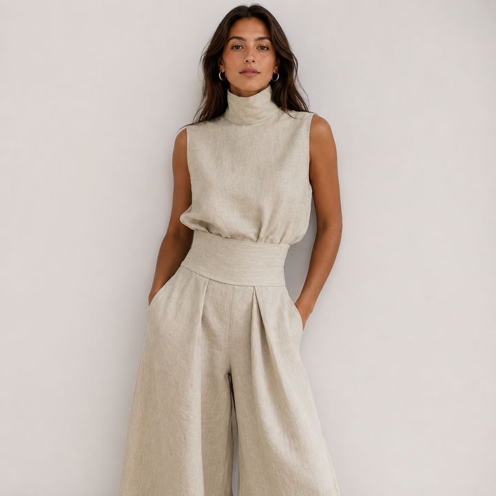 Breathable Linen-Look Loungewear Set | Vanessa