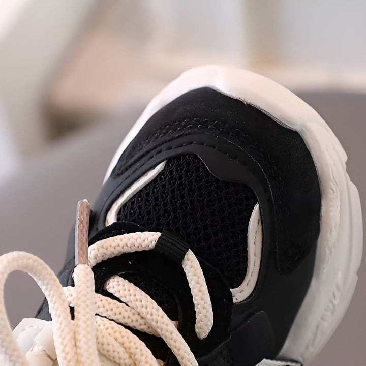 Kids’ Breathable Mesh Chunky Sole Hook-and-Loop Sneakers