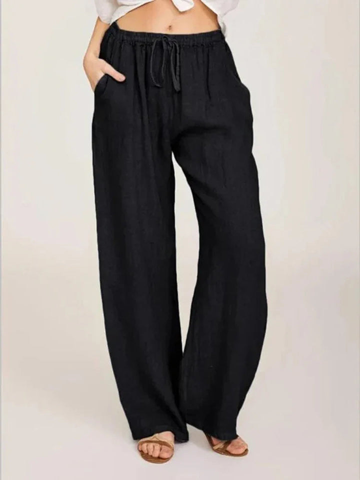 Breathable Linen Wide Leg Pants for Women | Alicia