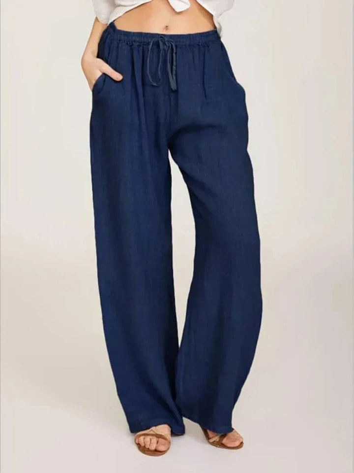 Breathable Linen Wide Leg Pants for Women | Alicia