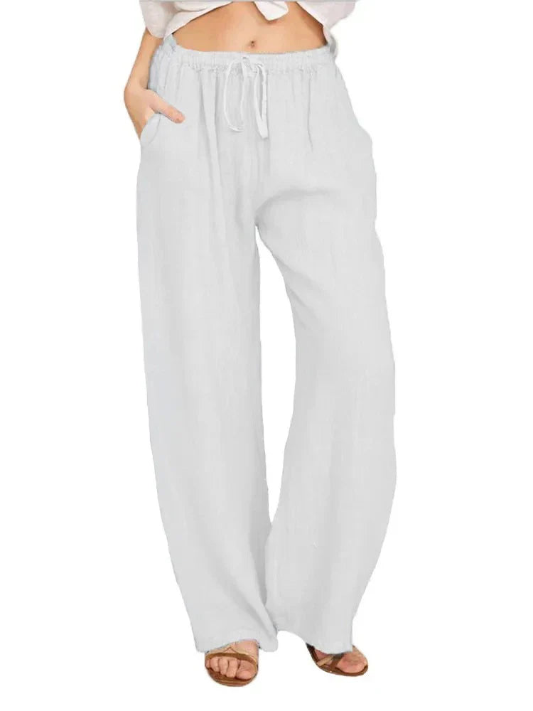 Breathable Linen Wide Leg Pants for Women | Alicia