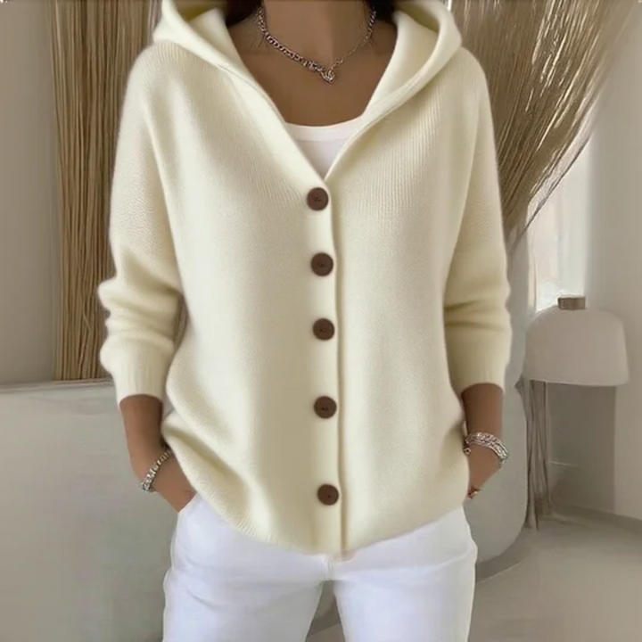 Women’s Oversized Hooded Knit Button-Through Cardigan