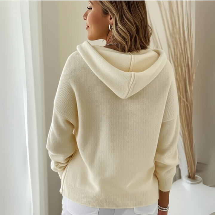 Women’s Oversized Hooded Knit Button-Through Cardigan