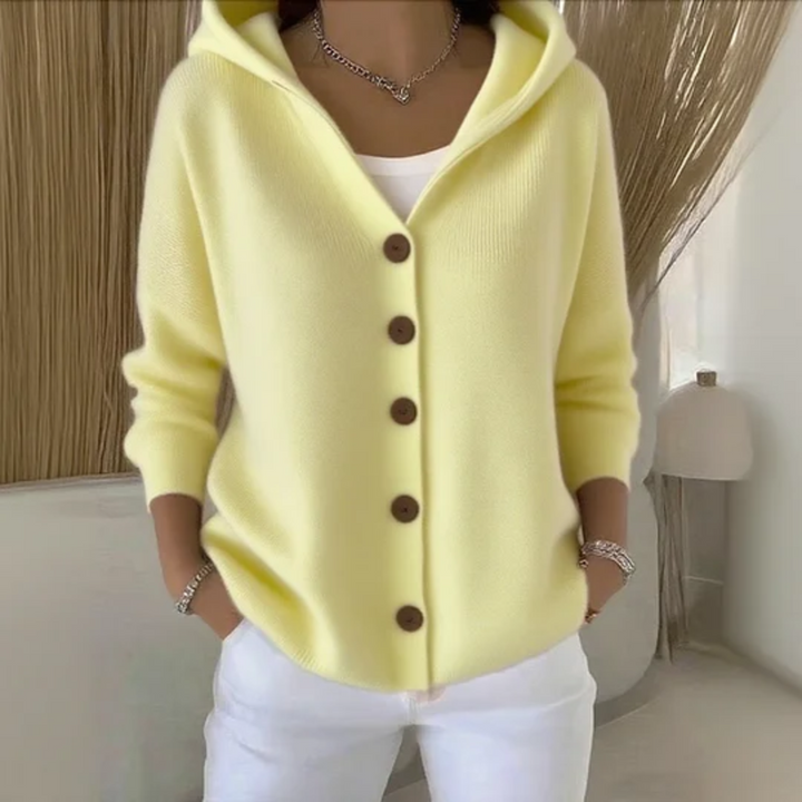 Women’s Oversized Hooded Knit Button-Through Cardigan