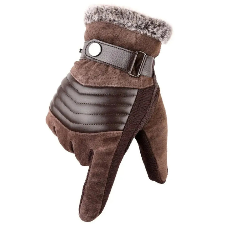 Men’s Pigskin Leather Fur-Lined Thermal Gloves