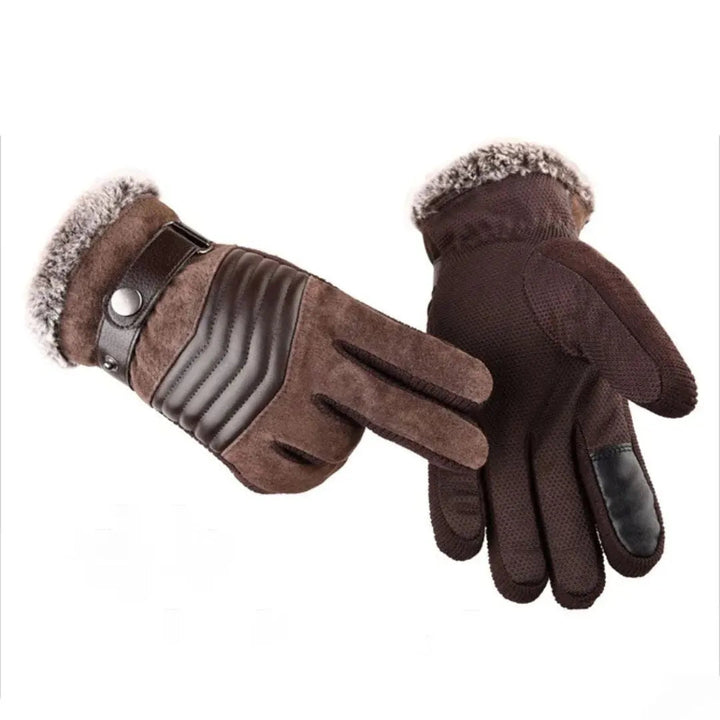 Men’s Pigskin Leather Fur-Lined Thermal Gloves