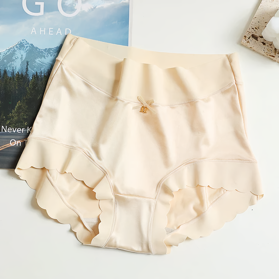 Women’s Satin Scallop Edge High Waist Briefs 5 Pack