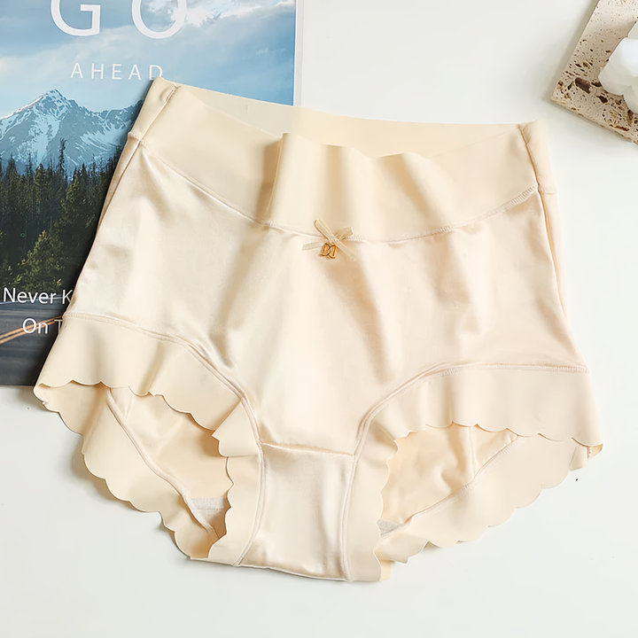 Women’s Satin Scallop Edge High Waist Briefs 5 Pack