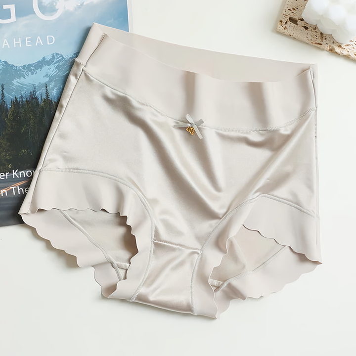 Women’s Satin Scallop Edge High Waist Briefs 5 Pack