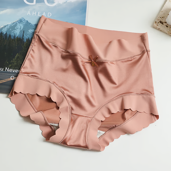 Women’s Satin Scallop Edge High Waist Briefs 5 Pack