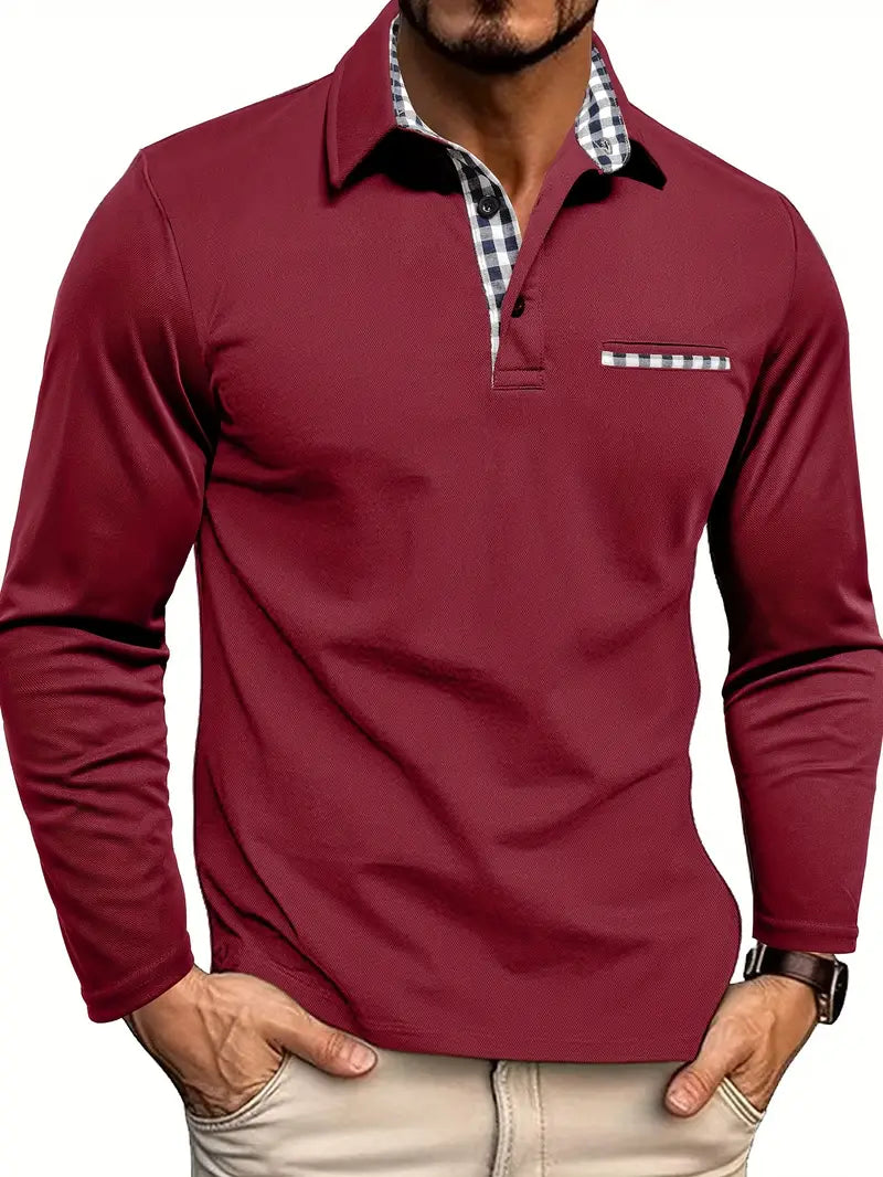 Men’s Technical Pique Long Sleeve Polo Jumper
