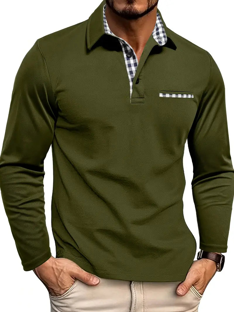 Men’s Technical Pique Long Sleeve Polo Jumper