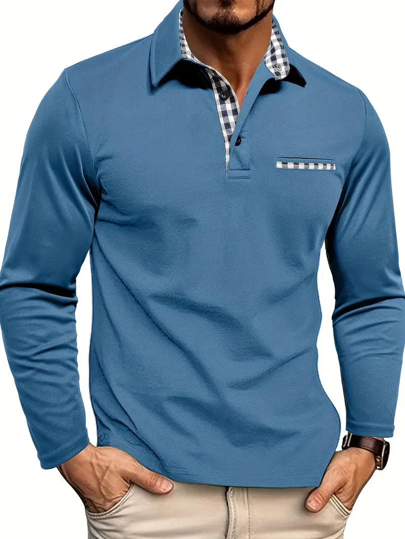 Men’s Technical Pique Long Sleeve Polo Jumper