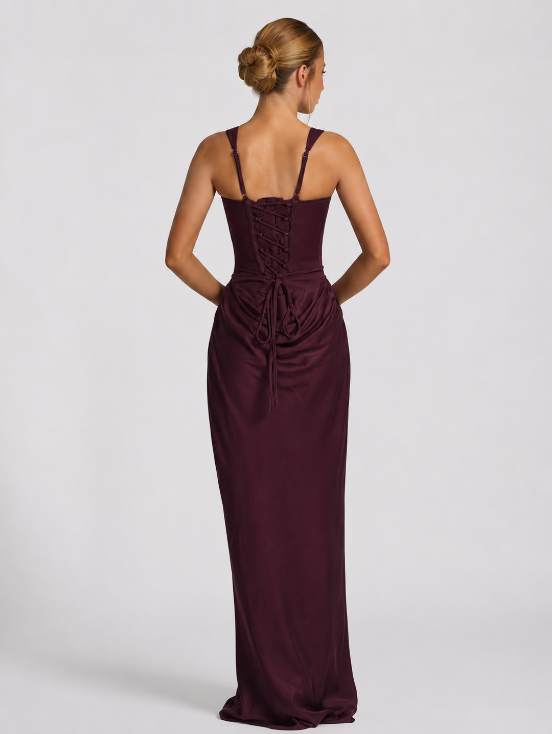 Corset Evening Maxi Dress with Draped Skirt | Raya
